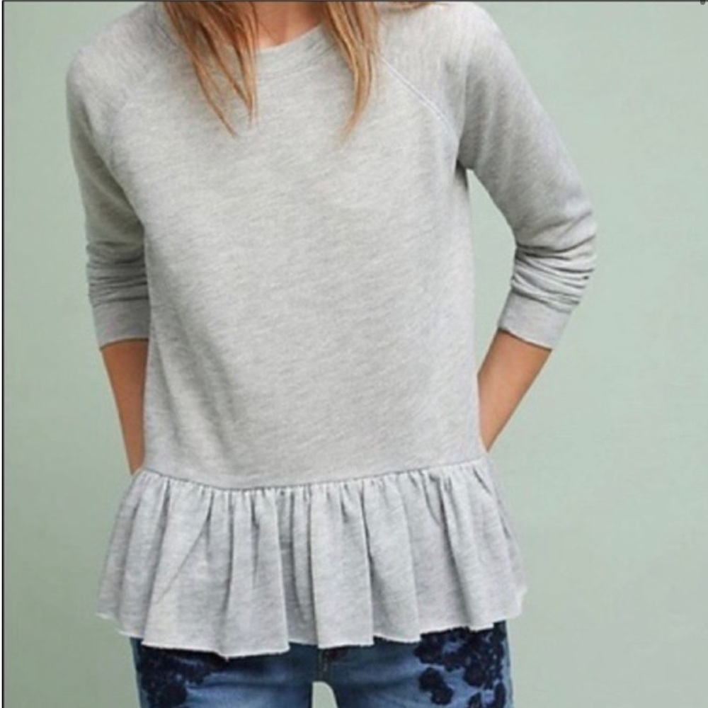 Anthropologie Pure + Good Peplum Sweatshirt, XL